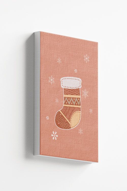 Christmas socks boho color Canvas